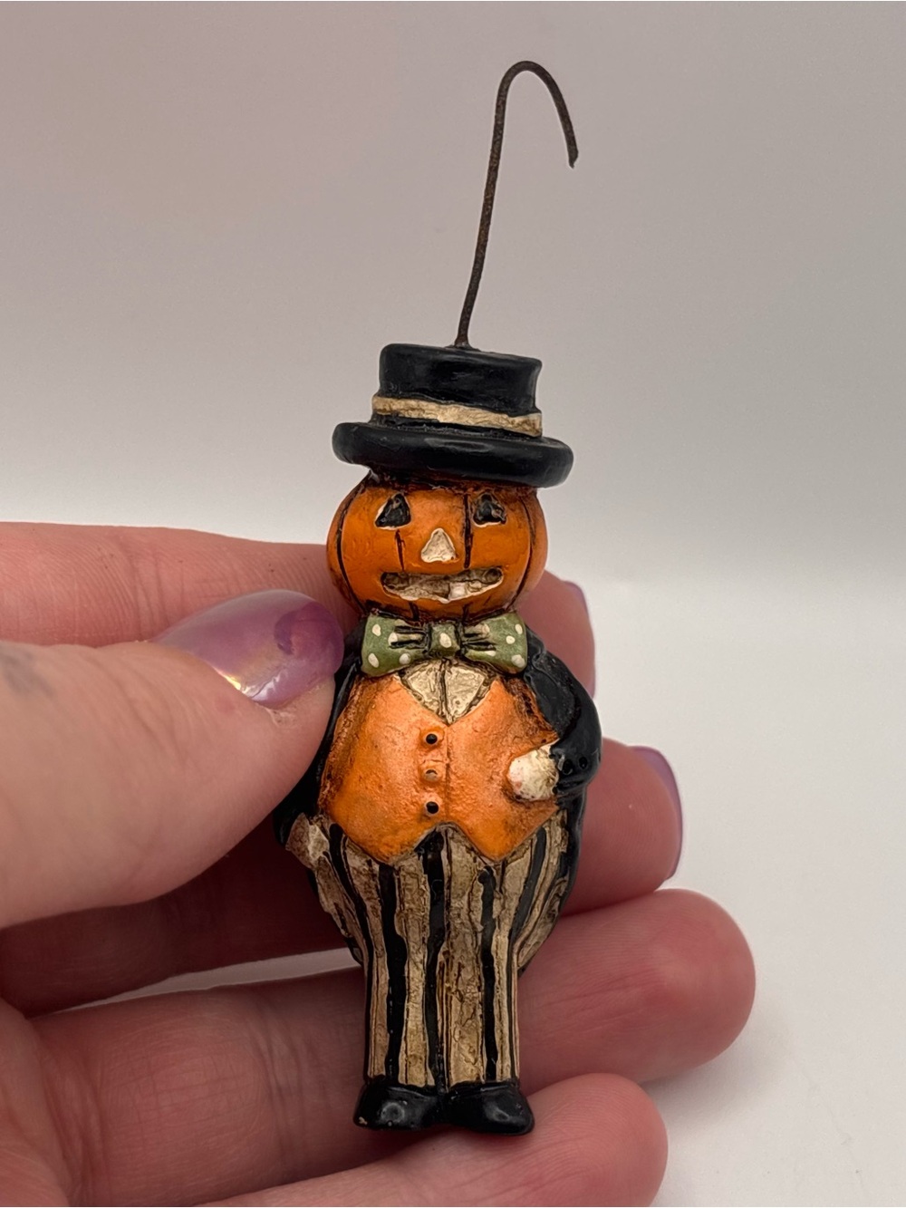 Vintage Halloween Hanging Decor, Pumpkin Man Ornament #1, Salem Collection